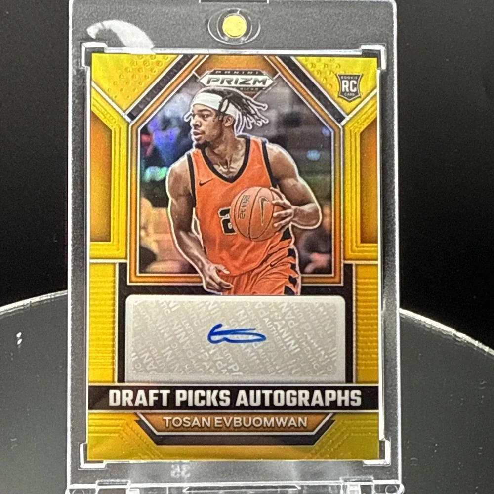 2023-24 To San Evbuomwan Panini Prizm Draft Picks Gold SSP /10 Autograph
